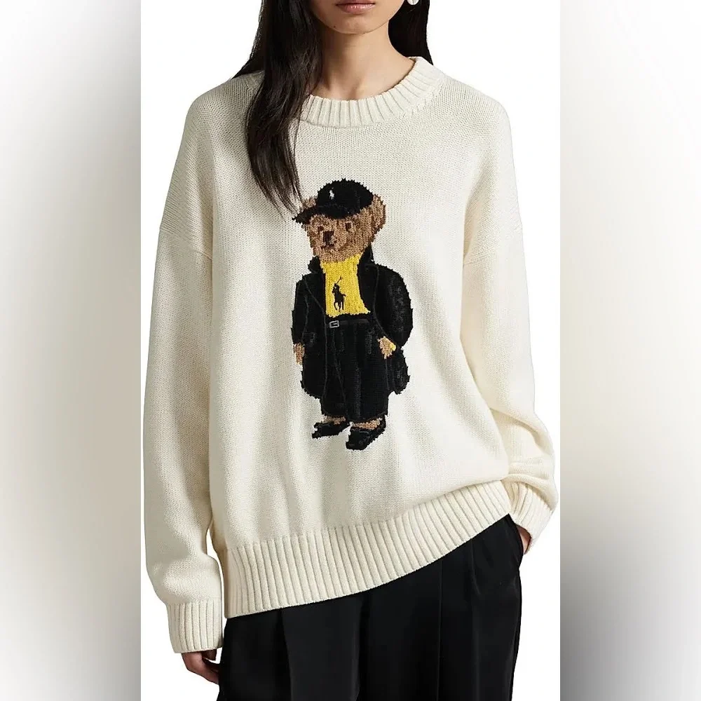 Polo Ralph Lauren Bear Cotton Crewneck Sweater - Picture 8 of 9